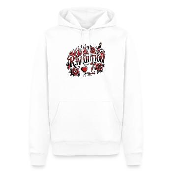 Diversity & Inclusion, Revolution Hoodie, Mug - Men’s Premium Organic Hoodie - white - Front - Nico (187cm)