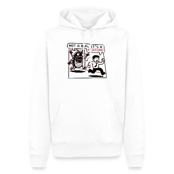 T-shirt drôle de développeur, pas un insecte, tasse à capuche - Sweat à capuche Premium bio Homme - blanc - Devant - Nico (187cm)