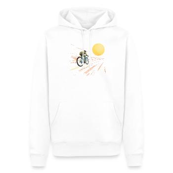 Cycling Towards the Sun - Men’s Premium Organic Hoodie - white - Front - Nico (187cm)