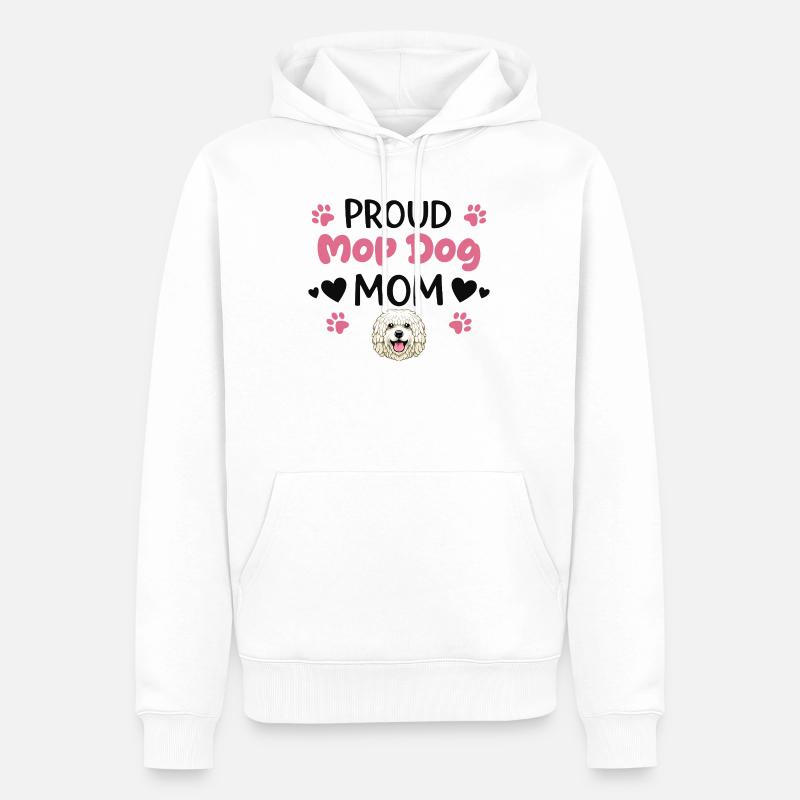 Stolze Mop Dog Mutter, Komondor - Männer Premium Bio Hoodie - Weiß