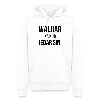 Wäldar ka nüd jedar sin ! - Sweat à capuche Premium bio Homme - blanc - Devant - Nico (187cm)