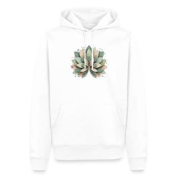 Pastellige Sukkulente Rosette - Männer Premium Bio Hoodie - Weiß - Vorne - Nico (187cm)