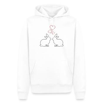 Cœurs de Lapin - Sweat à capuche Premium bio Homme - blanc - Devant - Nico (187cm)