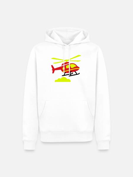 Rettungshubschrauber Notarzt - Männer Premium Bio Hoodie - Weiß