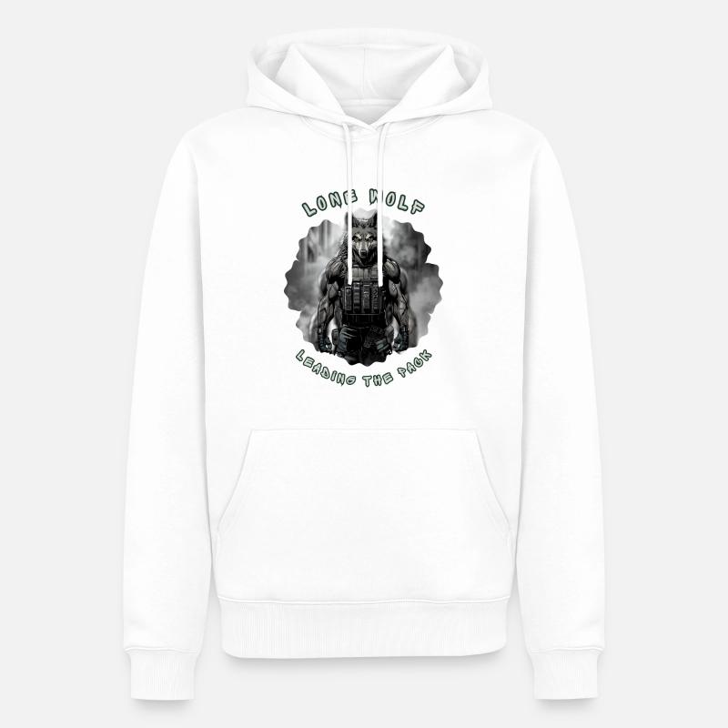 Lone Wolf Commando - Tactical Alpha Soldier - Sweat à capuche Premium bio Homme - blanc