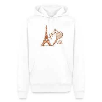 Paris Tennis Turnier Shirt, Retro Tennis Hoodie - Männer Premium Bio Hoodie - Weiß - Vorne - Nico (187cm)