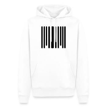 code barre - Sweat à capuche Premium bio Homme - blanc - Devant - Nico (187cm)