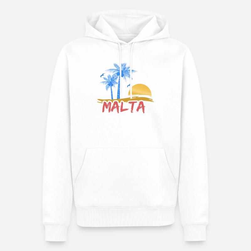 Malta - Männer Premium Bio Hoodie - Weiß