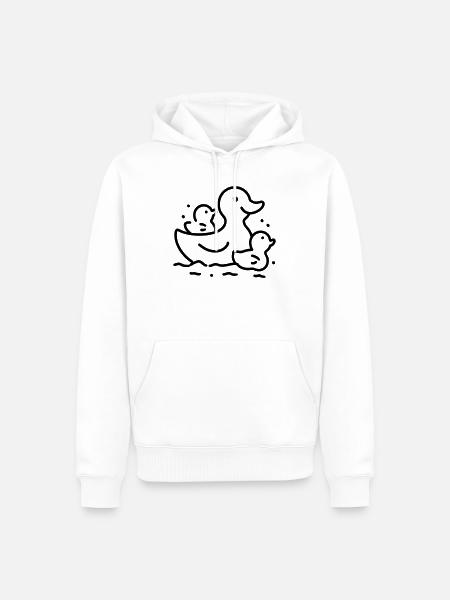 Duck Family - Men’s Premium Organic Hoodie - white