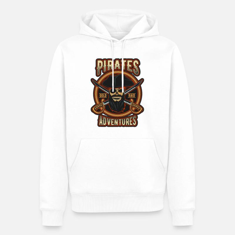 Pirate Gold Raid Patch - Sweat à capuche Premium bio Homme - blanc