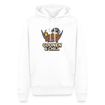 Goonen & Chill Sloth Lounge - Sweat à capuche Premium bio Homme - blanc - Devant - Nico (187cm)