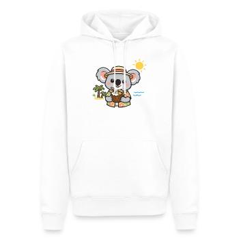 Strand koala mit Kokosnuss - Sweat à capuche Premium bio Homme - blanc - Devant - Nico (187cm)