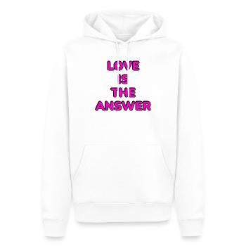 Liebe ist die Antwort Pink - Männer Premium Bio Hoodie - Weiß - Vorne - Nico (187cm)