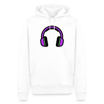 Silhouette musicale des écouteurs - Sweat à capuche Premium bio Homme - blanc - Devant - Nico (187cm)