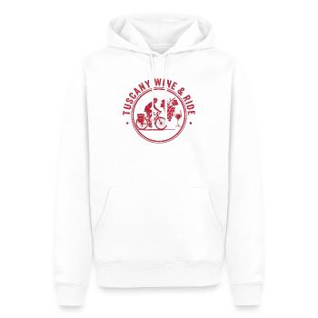 Tuscany Wine & Ride Vintage-Stempel - Männer Premium Bio Hoodie - Weiß - Vorne - Nico (187cm)