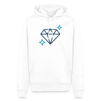 Blauer Diamant-Edelstein-Icon Symbol-Illustrationsdesign - Männer Premium Bio Hoodie - Weiß - Vorne - Nico (187cm)