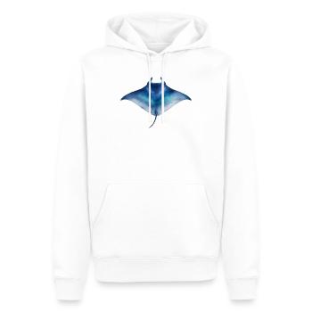 Raie manta aquarelle - Sweat à capuche Premium bio Homme - blanc - Devant - Nico (187cm)