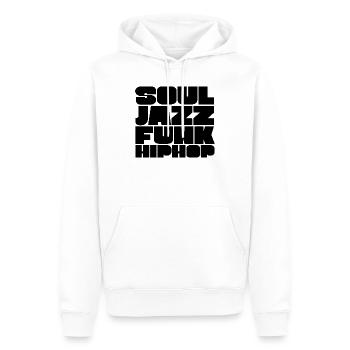 Soul Jazz Funk HipHop - Sweat à capuche Premium bio Homme - blanc - Devant - Nico (187cm)