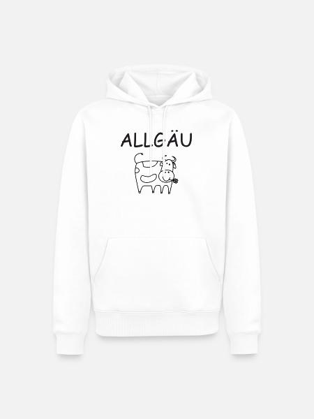 Allgäu Kuh - Männer Premium Bio Hoodie - Weiß