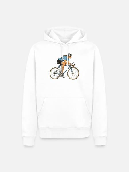 Rennrad-Rider im Flow - Männer Premium Bio Hoodie - Weiß