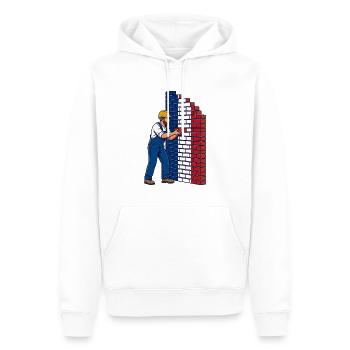 Frankreich aufbauen, eine Metapher für Arbeit und Nation - Männer Premium Bio Hoodie - Weiß - Vorne - Nico (187cm)