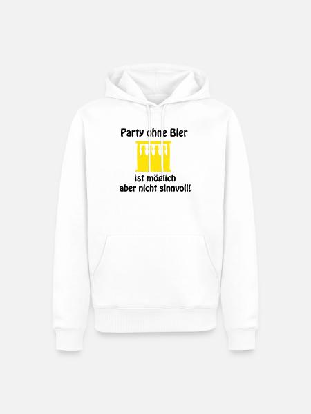 Gelbe Bierflaschen Silhouetten Rack - Männer Premium Bio Hoodie - Weiß