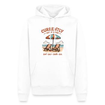 Currently Out Of Office Strand Urlaub Retro - Männer Premium Bio Hoodie - Weiß - Vorne - Nico (187cm)