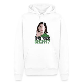 Annalena Baerbock mit Joint Kiffer Legalisierung - Männer Premium Bio Hoodie - Weiß - Vorne - Nico (187cm)