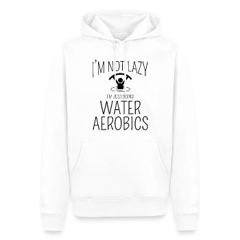 Aquagym Fitness aquatique Aqua Exercice - Sweat à capuche Premium bio Homme - blanc - Devant - Nico (187cm)