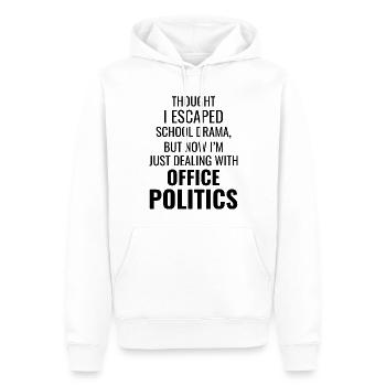 Travail Mèmes Bureau-Humour Lieu De Travail Drôle - Sweat à capuche Premium bio Homme - blanc - Devant - Nico (187cm)