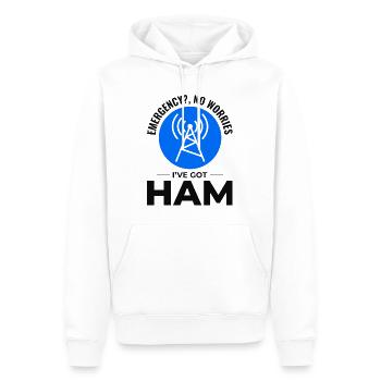 Opérateur radio amateur Fréquence des ondes radio - Sweat à capuche Premium bio Homme - blanc - Devant - Nico (187cm)