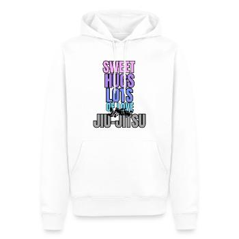 sweet hugs jiujitsu - Sweat à capuche Premium bio Homme - blanc - Devant - Nico (187cm)