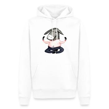 Yoga Donkey - Men’s Premium Organic Hoodie - white - Front - Nico (187cm)
