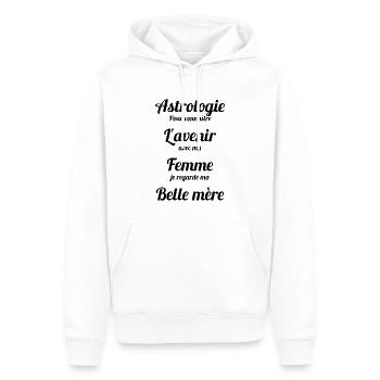 ASTROLOGIE POUR CONNAITRE L'AVENIR AVEC MA FEMME - Sweat à capuche Premium bio Homme - blanc - Devant - Nico (187cm)