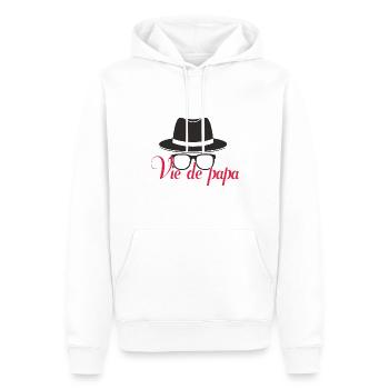 Vie de papa - Sweat à capuche Premium bio Homme - blanc - Devant - Nico (187cm)