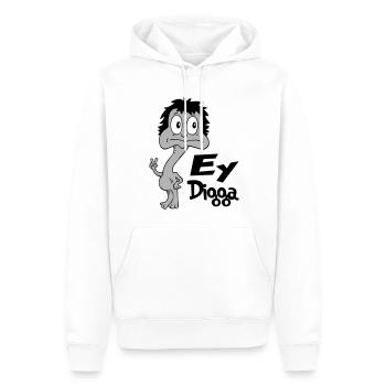 Sprüche Lustige Comic Ey Digga - Männer Premium Bio Hoodie - Weiß - Vorne - Nico (187cm)