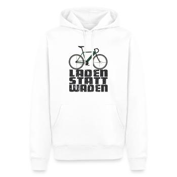 Laden statt Waden - Männer Premium Bio Hoodie - Weiß - Vorne - Nico (187cm)