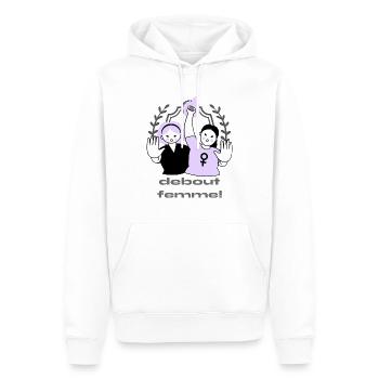 femmes fortes - Sweat à capuche Premium bio Homme - blanc - Devant - Nico (187cm)