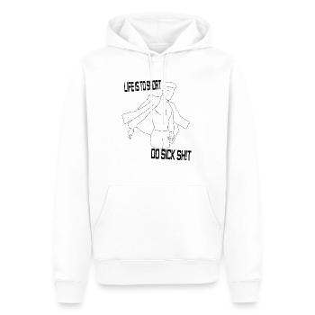 SICK SHIT - Männer Premium Bio Hoodie - Weiß - Vorne - Nico (187cm)