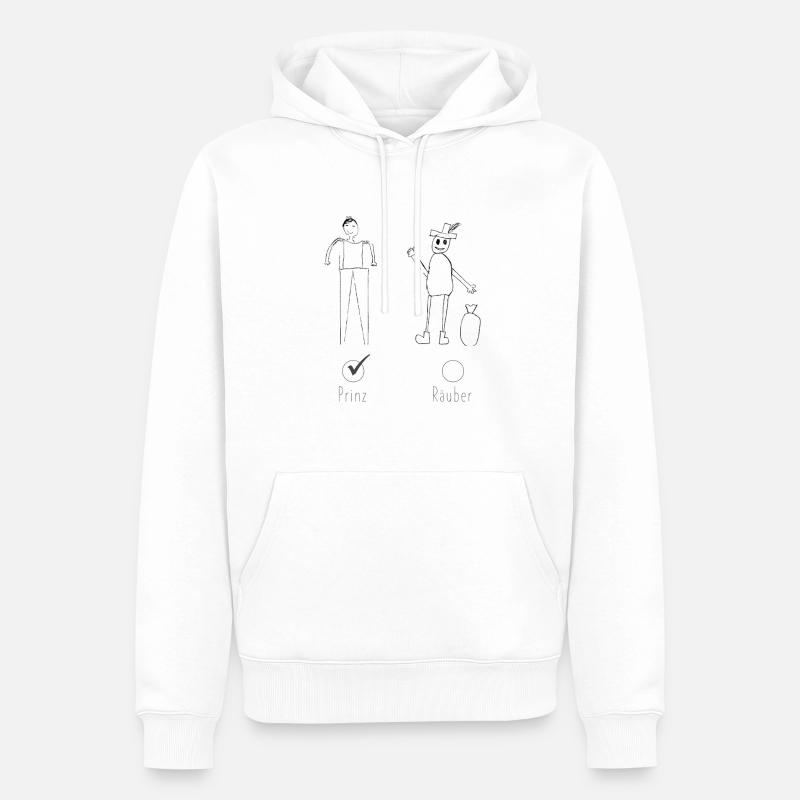 Prinz oder Räuber? Prinz! - Männer Premium Bio Hoodie - Weiß