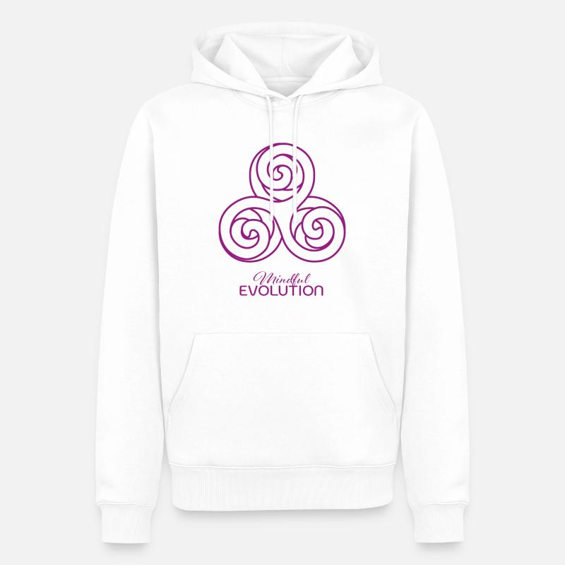 Triskele Sixkele mindful evolution & I will rise - Männer Premium Bio Hoodie - Weiß