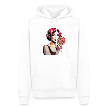 Style Pop Art Femmes et Lolli - Sweat à capuche Premium bio Homme - blanc - Devant - Nico (187cm)