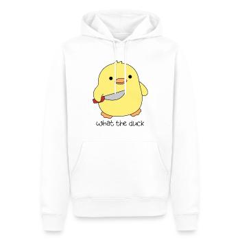 lustige Ente Zitat was te Ente mit Messer - Männer Premium Bio Hoodie - Weiß - Vorne - Nico (187cm)