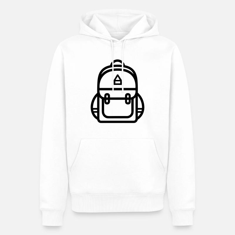 Rucksack - Männer Premium Bio Hoodie - Weiß