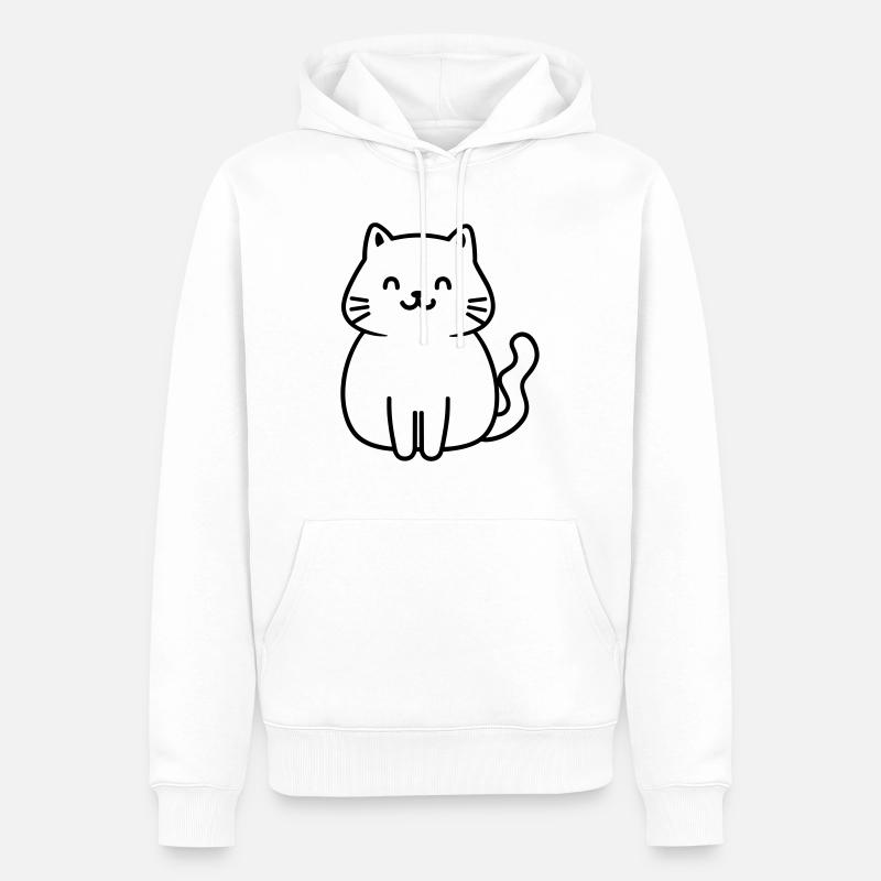 Katze - Männer Premium Bio Hoodie - Weiß