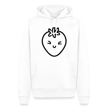 fraise - Sweat à capuche Premium bio Homme - blanc - Devant - Nico (187cm)