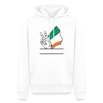 Flagge Irland transparent Peace-Zeichen Textraum - Männer Premium Bio Hoodie - Weiß - Vorne - Nico (187cm)