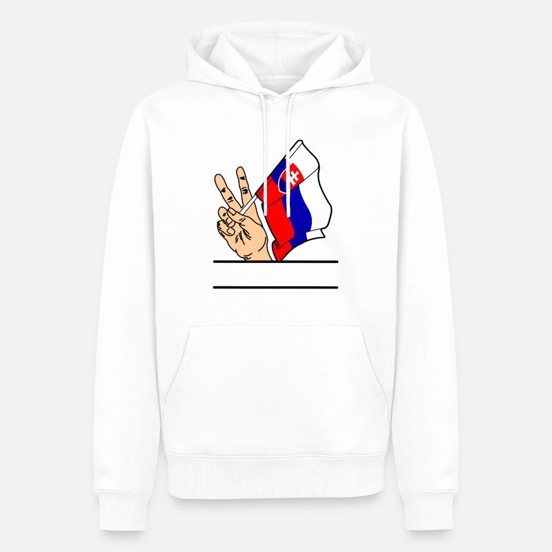 Flagge Slowakei Friedenszeichen Textraum - Männer Premium Bio Hoodie - Weiß