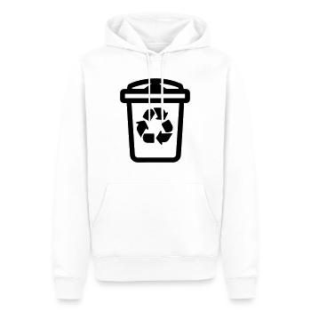poubelle - Sweat à capuche Premium bio Homme - blanc - Devant - Nico (187cm)