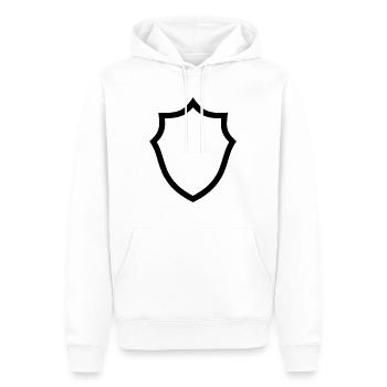 Schild - Männer Premium Bio Hoodie - Weiß - Vorne - Nico (187cm)